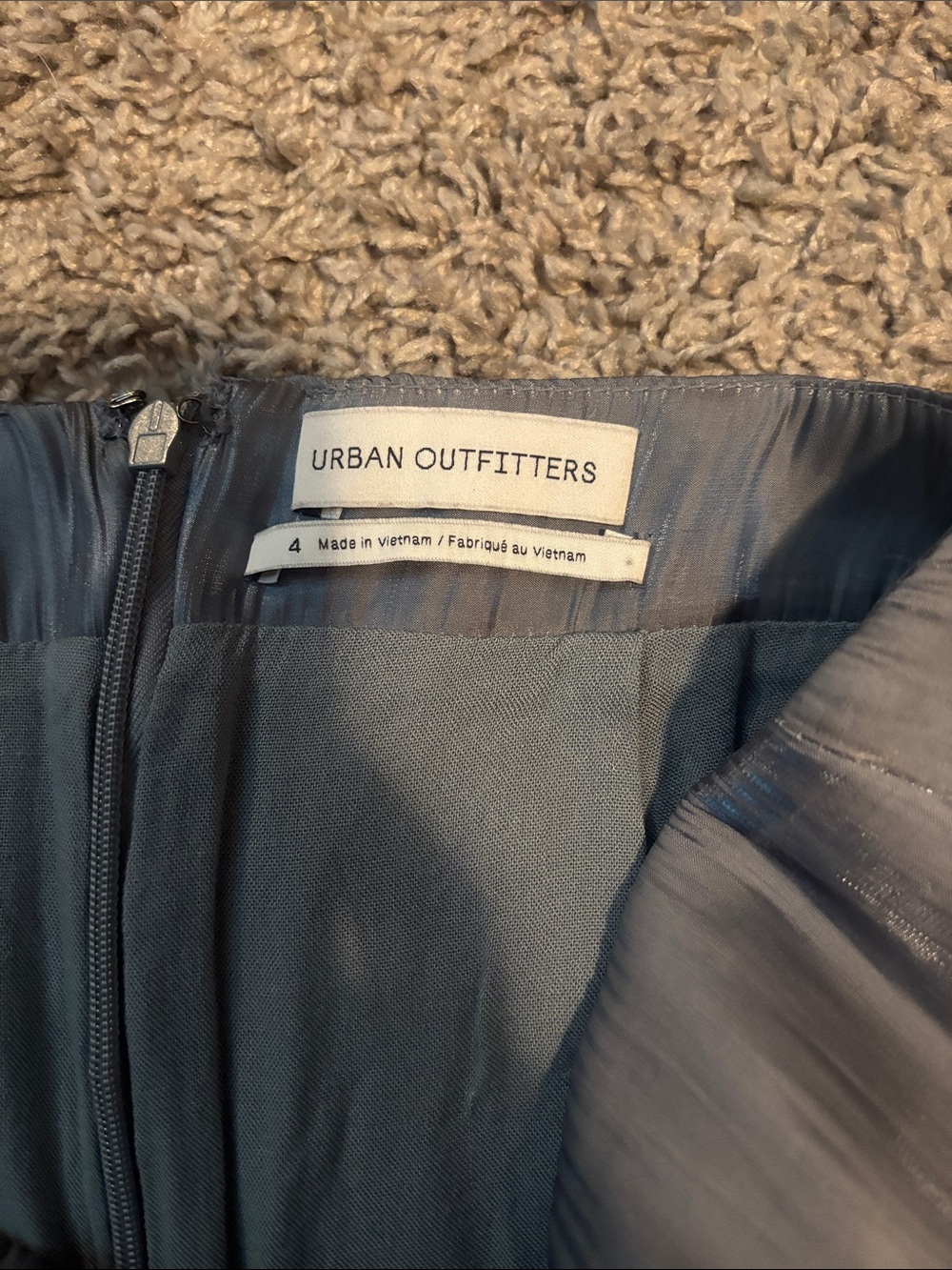 Urban Outfitters Slate Blue Shimmer Pleated Maxi Skirt - Picture 2 of 5